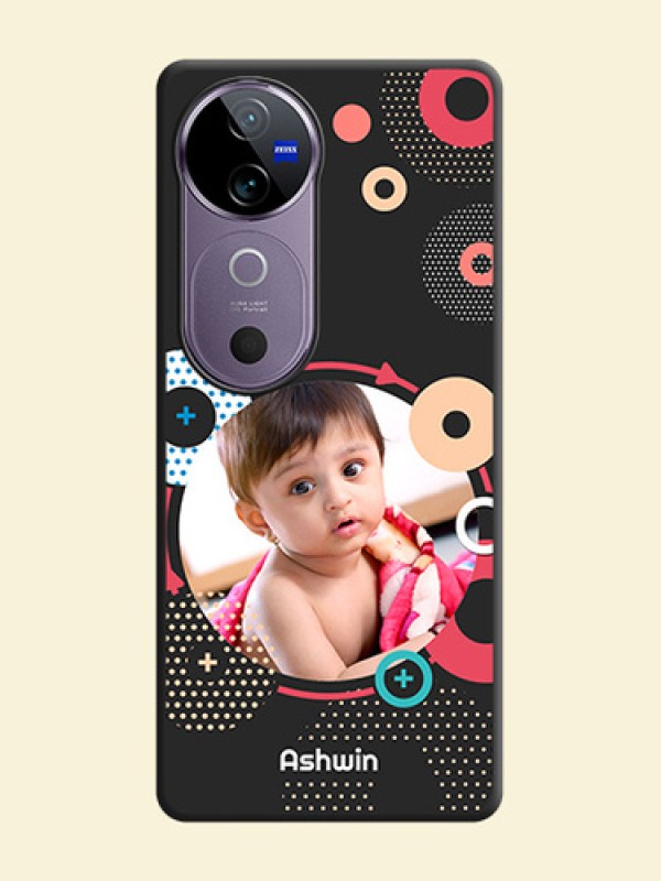 Multicoloured Round Image On Space Black Custom Soft Matte Mobile Back Cover - Vivo V40 5G
