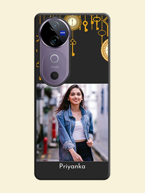 Decorative Design with Text On Space Black Custom Soft Matte Mobile Back Cover - Vivo V40 5G