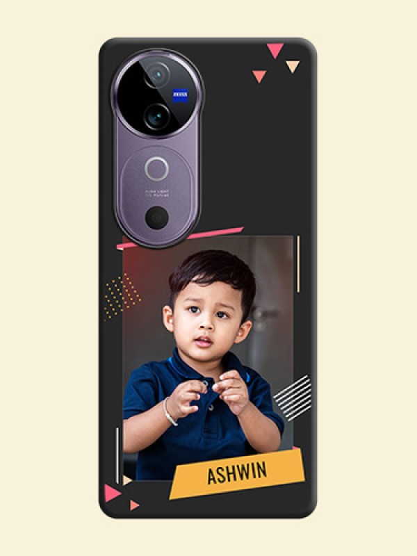 Photo Frame with Triangle Small Dots on Photo On Space Black Custom Soft Matte Mobile Back Cover - Vivo V40 5G