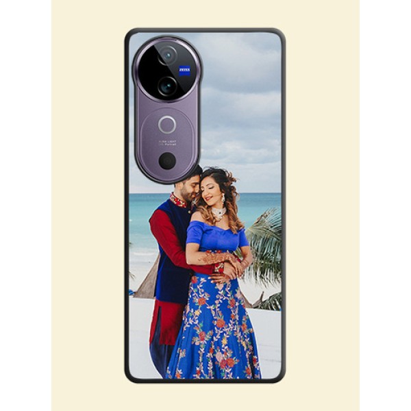 Full Single Pic Upload On Space Black Custom Soft Matte Mobile Back Cover - Vivo V40 5G Full Single Pic Upload On Space Black Custom Soft Matte Mobile Back Cover - Vivo V40 5G