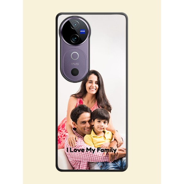 Full Single Pic Upload With Text On Space Black Custom Soft Matte Mobile Back Cover - Vivo V40 5G Full Single Pic Upload With Text On Space Black Custom Soft Matte Mobile Back Cover - Vivo V40 5G