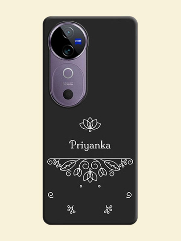Lotus Garden Custom Text On Space Black Custom Soft Matte Mobile Back Cover - Vivo V40 5G