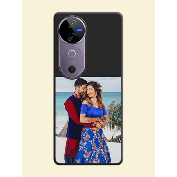 Image Upload With Space Black Color On Custom Soft Matte Mobile Back Cover - Vivo V40 5G Image Upload With Space Black Color On Custom Soft Matte Mobile Back Cover - Vivo V40 5G