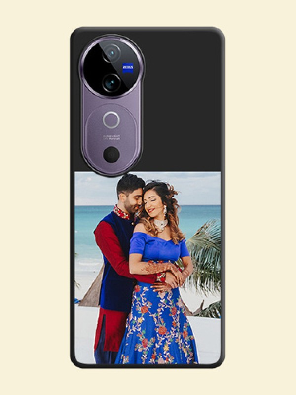 Image Upload With Space Black Color On Custom Soft Matte Mobile Back Cover - Vivo V40 5G