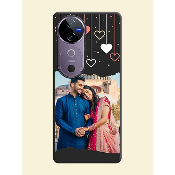 Love Hangings with Splash Wave Picture On Space Black Custom Soft Matte Mobile Back Cover - Vivo V40 Pro 5G Love Hangings with Splash Wave Picture On Space Black Custom Soft Matte Mobile Back Cover - Vivo V40 Pro 5G