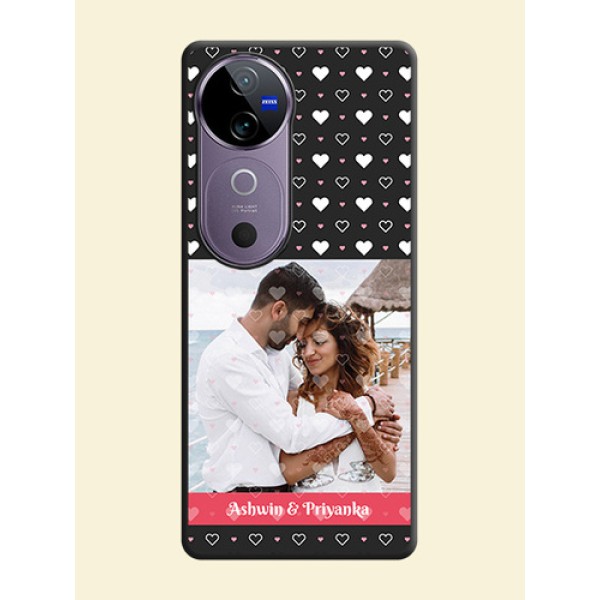 White Color Love Symbols with Text Design on Photo On Space Black Custom Soft Matte Mobile Back Cover - Vivo V40 Pro 5G White Color Love Symbols with Text Design on Photo On Space Black Custom Soft Matte Mobile Back Cover - Vivo V40 Pro 5G