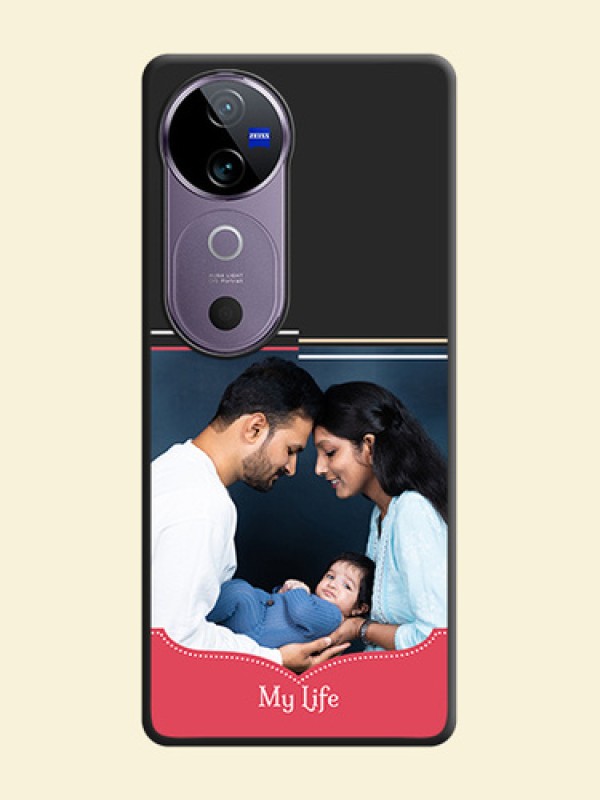Classic Plain Design with Name On Space Black Custom Soft Matte Mobile Back Cover - Vivo V40 Pro 5G