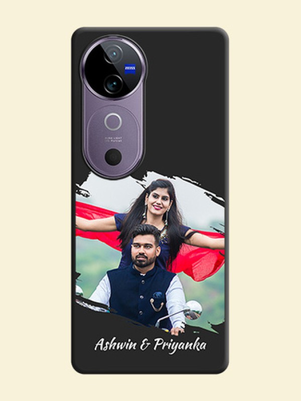 Grunge Brush Strokes on Photo On Space Black Custom Soft Matte Mobile Back Cover - Vivo V40 Pro 5G