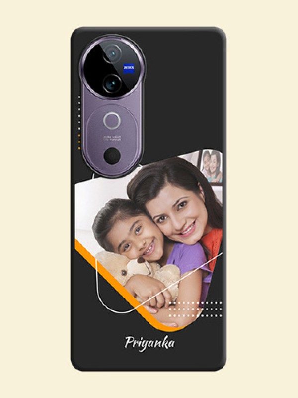 Yellow Triangle on Photo On Space Black Custom Soft Matte Mobile Back Cover - Vivo V40 Pro 5G