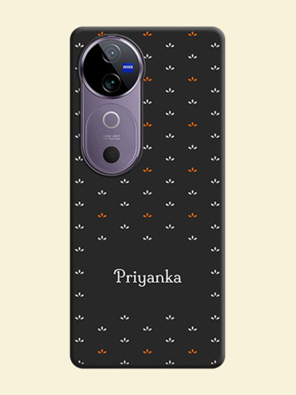 Simple Pattern With Custom Text On Space Black Custom Soft Matte Mobile Back Cover - Vivo V40 Pro 5G