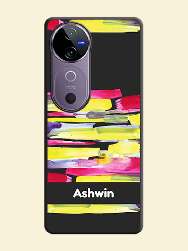 Brush Coloured On Space Black Custom Soft Matte Mobile Back Cover - Vivo V40e 5G