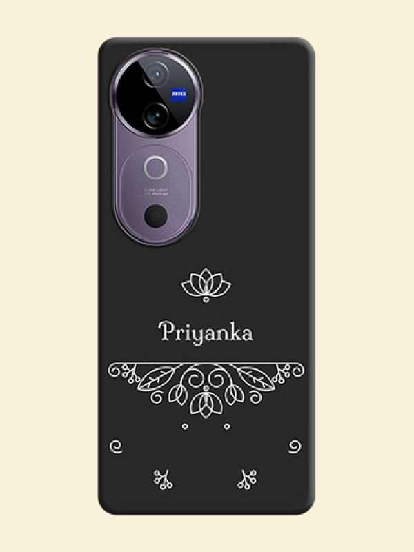 Lotus Garden Custom Text On Space Black Custom Soft Matte Mobile Back Cover - Vivo V40e 5G