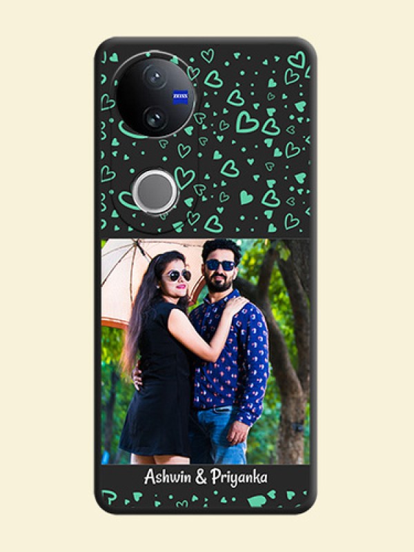 Sea Green Indefinite Love Pattern on Photo On Space Black Custom Soft Matte Mobile Back Cover - Vivo V50 5G
