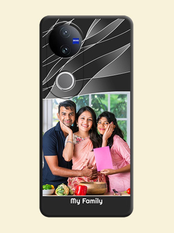 Mixed Wave Lines on Photo On Space Black Custom Soft Matte Mobile Back Cover - Vivo V50 5G