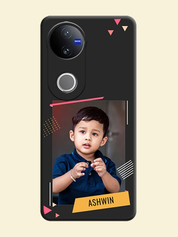 Photo Frame with Triangle Small Dots on Photo On Space Black Custom Soft Matte Mobile Back Cover - Vivo V50 5G