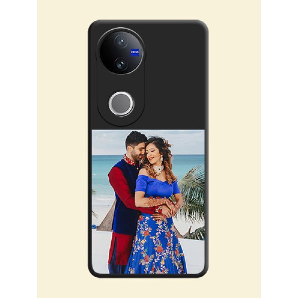 Image Upload With Space Black Color On Custom Soft Matte Mobile Back Cover - Vivo V50 5G Image Upload With Space Black Color On Custom Soft Matte Mobile Back Cover - Vivo V50 5G