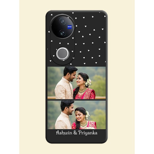 Miniature Love Symbols with Name On Space Black Custom Soft Matte Mobile Back Cover - Vivo V50e 5G Miniature Love Symbols with Name On Space Black Custom Soft Matte Mobile Back Cover - Vivo V50e 5G