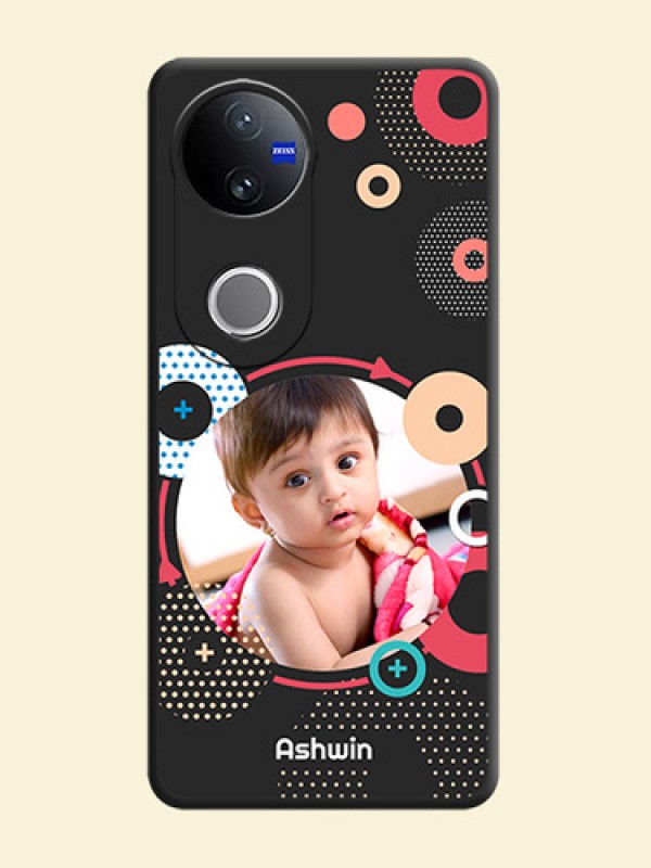 Multicoloured Round Image On Space Black Custom Soft Matte Mobile Back Cover - Vivo V50e 5G