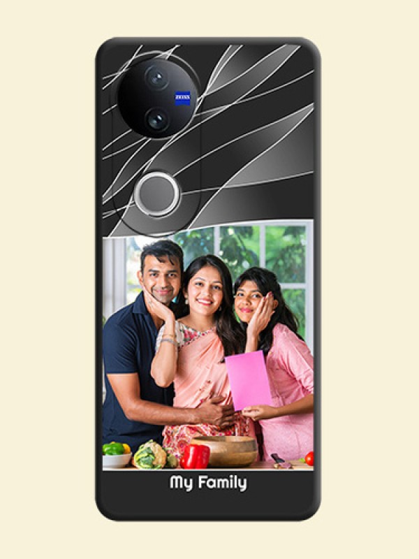 Mixed Wave Lines on Photo On Space Black Custom Soft Matte Mobile Back Cover - Vivo V50e 5G