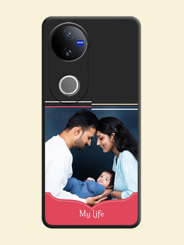 Classic Plain Design with Name On Space Black Custom Soft Matte Mobile Back Cover - Vivo V50e 5G