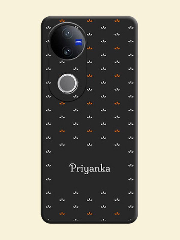 Simple Pattern With Custom Text On Space Black Custom Soft Matte Mobile Back Cover - Vivo V50e 5G