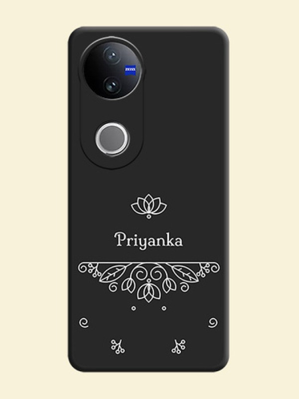 Lotus Garden Custom Text On Space Black Custom Soft Matte Mobile Back Cover - Vivo V50e 5G