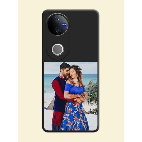 Image Upload With Space Black Color On Custom Soft Matte Mobile Back Cover - Vivo V50E 5G Image Upload With Space Black Color On Custom Soft Matte Mobile Back Cover - Vivo V50E 5G