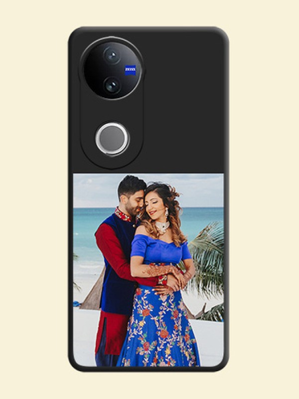Image Upload With Space Black Color On Custom Soft Matte Mobile Back Cover - Vivo V50E 5G