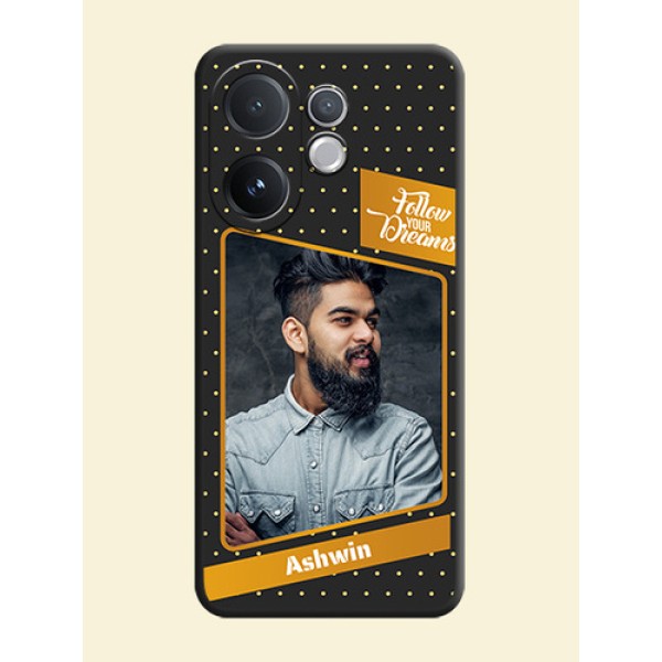 Follow Your Dreams with White Dots On Space Black Custom Soft Matte Mobile Back Cover - Vivo V60 5G