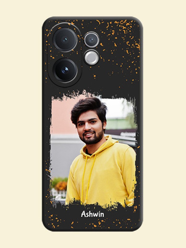Spray Free Design on Photo On Space Black Custom Soft Matte Mobile Back Cover - Vivo V60 5G