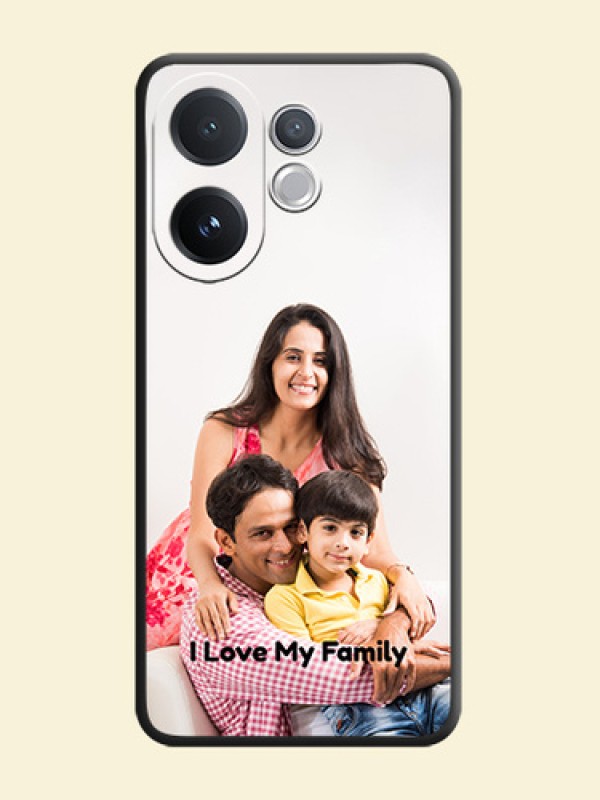 Full Single Pic Upload With Text On Space Black Custom Soft Matte Mobile Back Cover - Vivo V60 5G