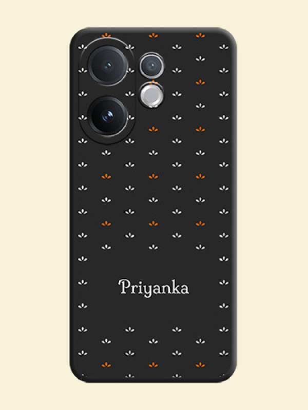 Simple Pattern With Custom Text On Space Black Custom Soft Matte Mobile Back Cover - Vivo V60 5G