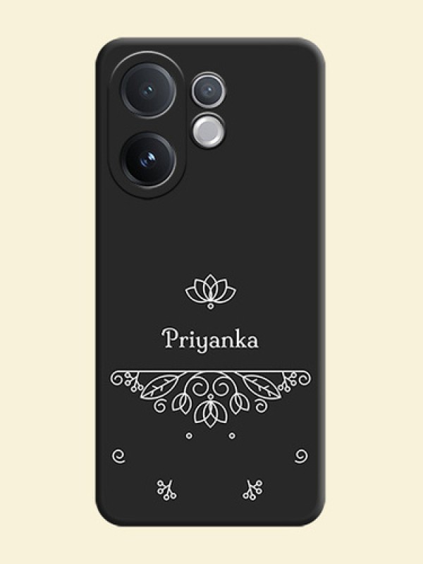Lotus Garden Custom Text On Space Black Custom Soft Matte Mobile Back Cover - Vivo V60 5G