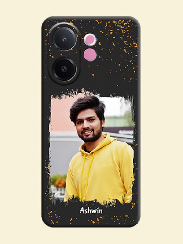 Spray Free Design on Photo On Space Black Custom Soft Matte Mobile Back Cover - Vivo V60e 5G