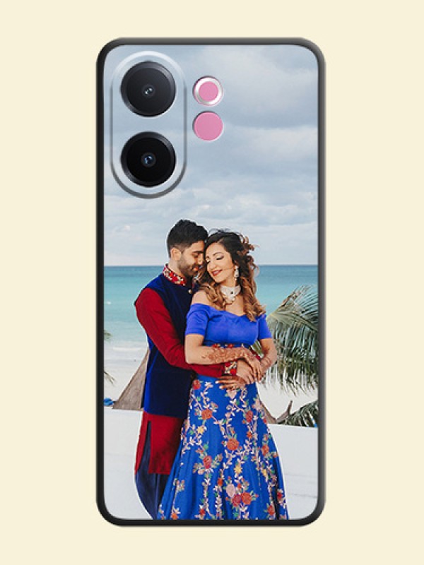 Full Single Pic Upload On Space Black Custom Soft Matte Mobile Back Cover - Vivo V60e 5G