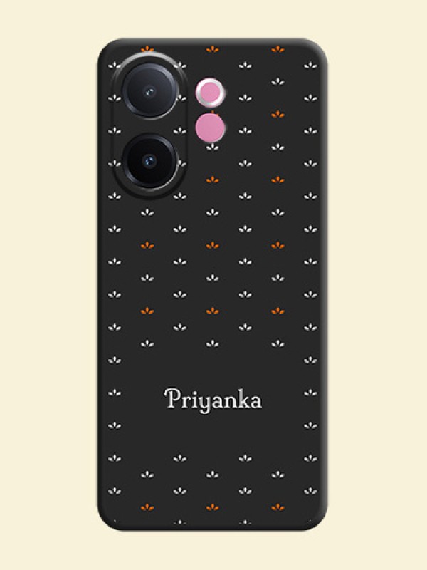 Simple Pattern With Custom Text On Space Black Custom Soft Matte Mobile Back Cover - Vivo V60e 5G