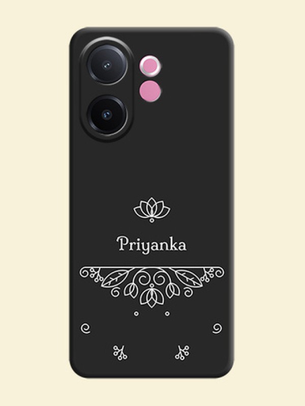 Lotus Garden Custom Text On Space Black Custom Soft Matte Mobile Back Cover - Vivo V60e 5G