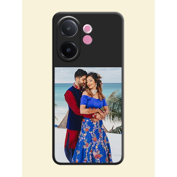 Image Upload With Space Black Color On Custom Soft Matte Mobile Back Cover - Vivo V60e 5G Image Upload With Space Black Color On Custom Soft Matte Mobile Back Cover - Vivo V60e 5G