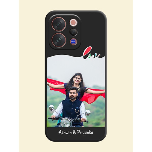 Fall in Love Pattern with Picture on Photo On Space Black Custom Soft Matte Mobile Back Cover - Vivo V70 5G Fall in Love Pattern with Picture on Photo On Space Black Custom Soft Matte Mobile Back Cover - Vivo V70 5G
