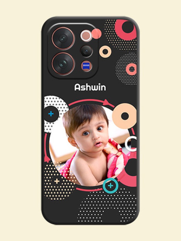 Multicoloured Round Image On Space Black Custom Soft Matte Mobile Back Cover - Vivo V70 5G