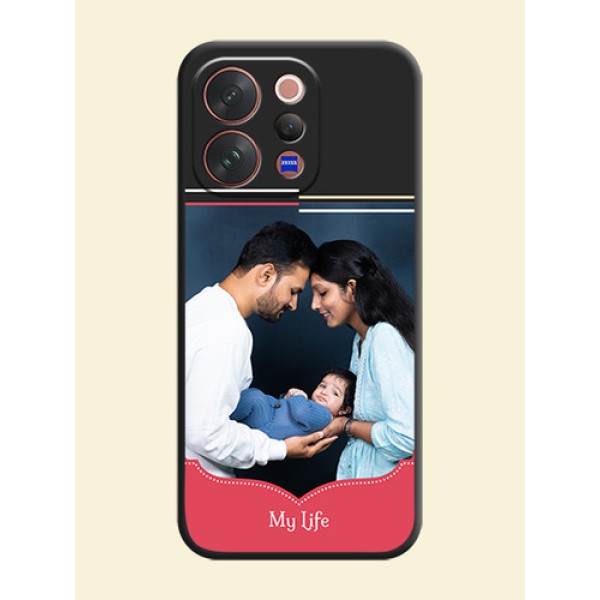 Classic Plain Design with Name On Space Black Custom Soft Matte Mobile Back Cover - Vivo V70 5G Classic Plain Design with Name On Space Black Custom Soft Matte Mobile Back Cover - Vivo V70 5G