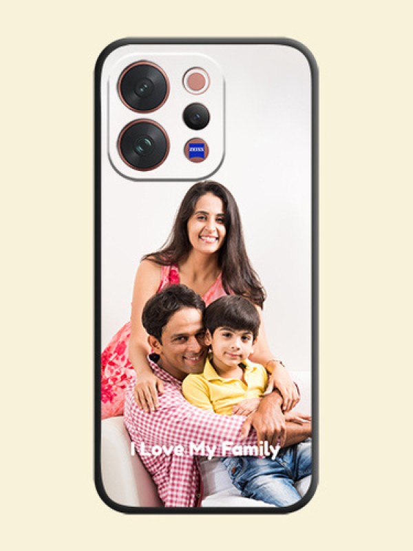 Full Single Pic Upload With Text On Space Black Custom Soft Matte Mobile Back Cover - Vivo V70 5G