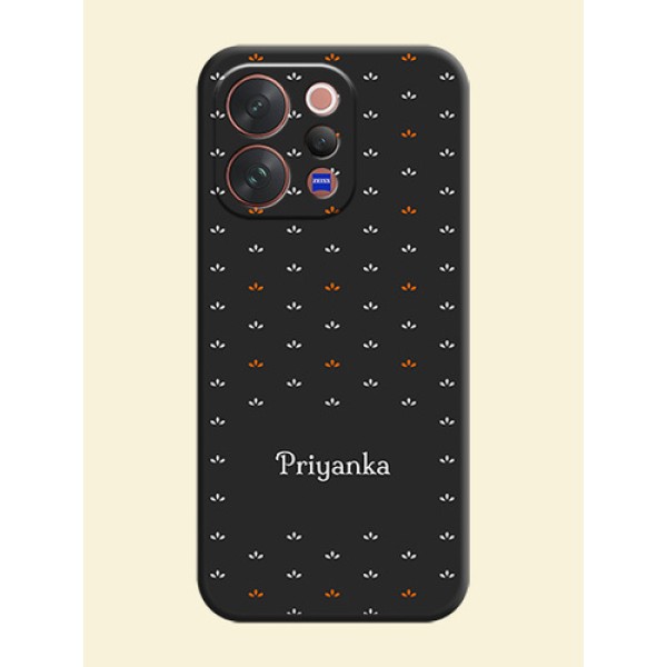 Simple Pattern With Custom Text On Space Black Custom Soft Matte Mobile Back Cover - Vivo V70 5G Simple Pattern With Custom Text On Space Black Custom Soft Matte Mobile Back Cover - Vivo V70 5G