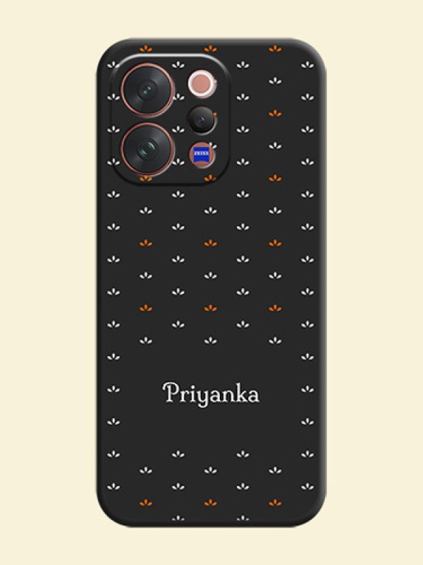 Simple Pattern With Custom Text On Space Black Custom Soft Matte Mobile Back Cover - Vivo V70 5G