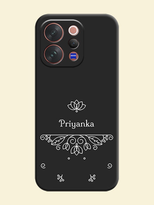 Lotus Garden Custom Text On Space Black Custom Soft Matte Mobile Back Cover - Vivo V70 5G