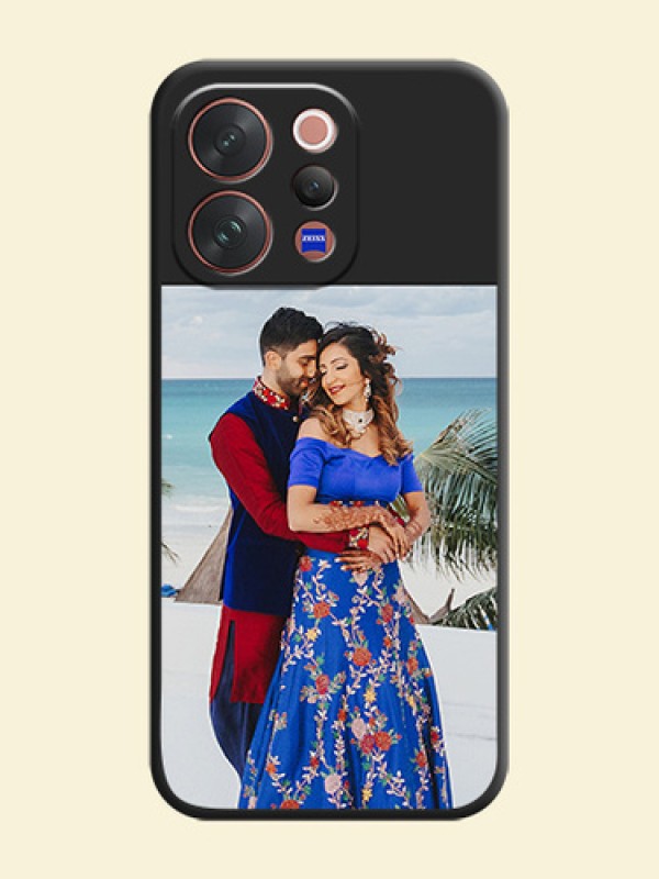 Image Upload With Space Black Color On Custom Soft Matte Mobile Back Cover - Vivo V70 5G