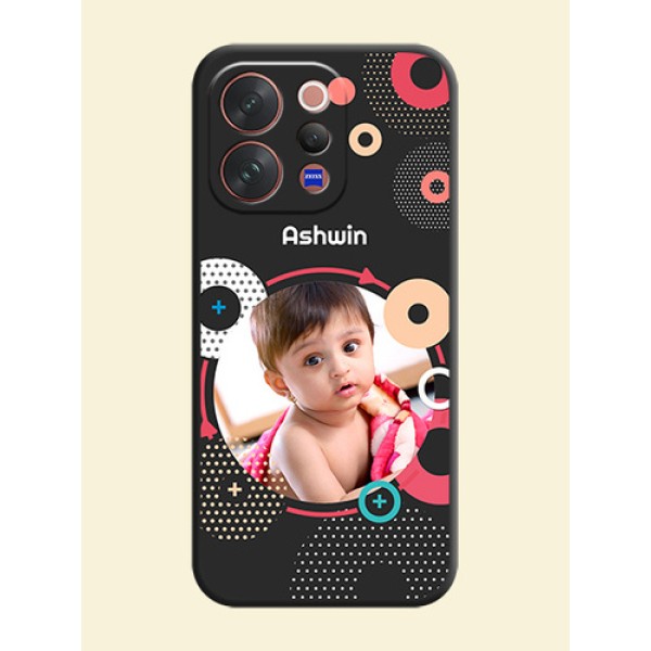 Multicoloured Round Image On Space Black Custom Soft Matte Mobile Back Cover - Vivo V70 Elite 5G