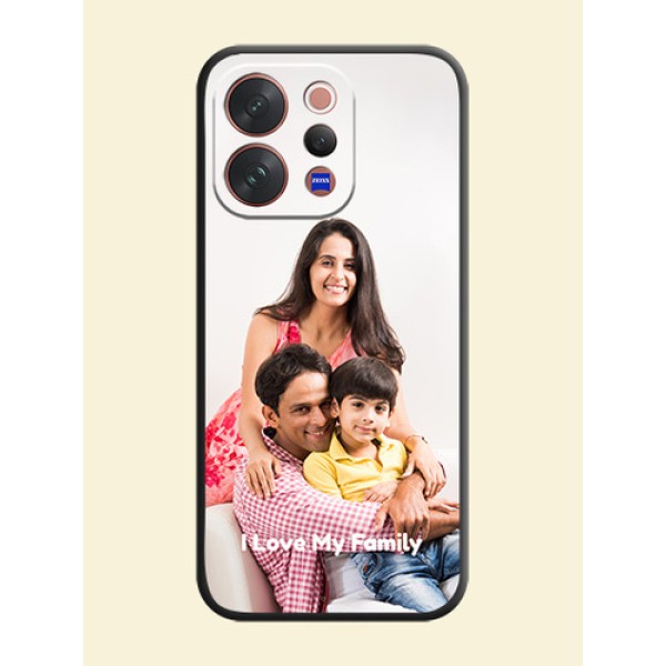Full Single Pic Upload With Text On Space Black Custom Soft Matte Mobile Back Cover - Vivo V70 Elite 5G Full Single Pic Upload With Text On Space Black Custom Soft Matte Mobile Back Cover - Vivo V70 Elite 5G