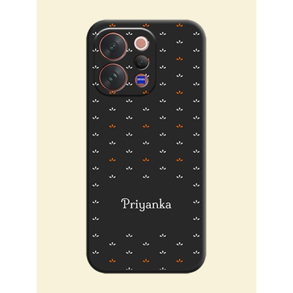 Simple Pattern With Custom Text On Space Black Custom Soft Matte Mobile Back Cover - Vivo V70 Elite 5G Simple Pattern With Custom Text On Space Black Custom Soft Matte Mobile Back Cover - Vivo V70 Elite 5G