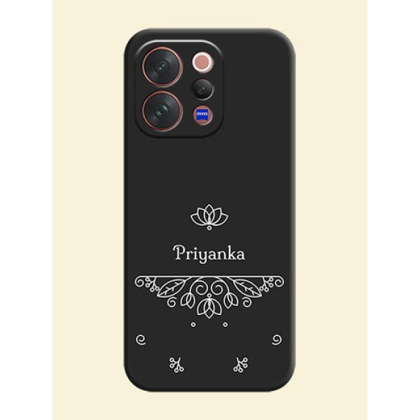 Lotus Garden Custom Text On Space Black Custom Soft Matte Mobile Back Cover - Vivo V70 Elite 5G Lotus Garden Custom Text On Space Black Custom Soft Matte Mobile Back Cover - Vivo V70 Elite 5G